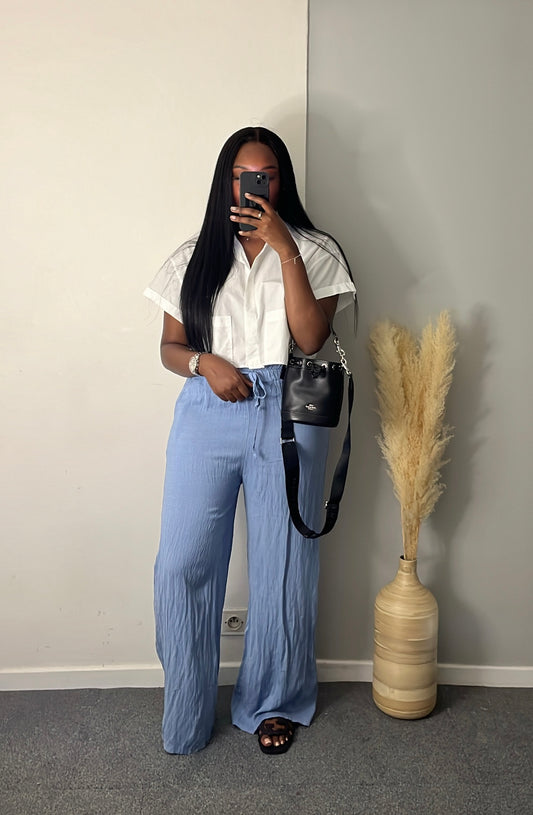 Pantalon Lin - Bleu